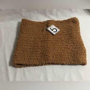 Women’s neck tube scarf Sherpa soft tan. One size